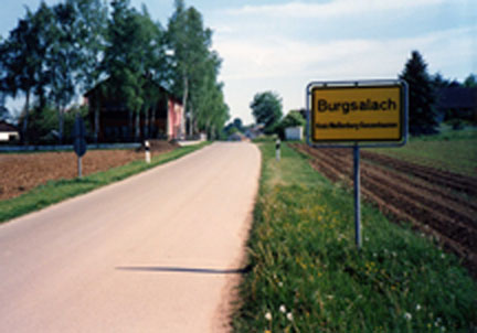 Sign Leading into Village of Burgsalach, Germany