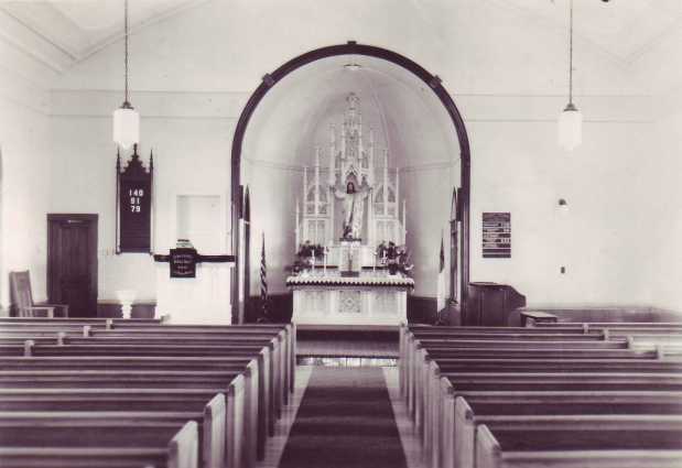 Interior of Hickory Grove Church