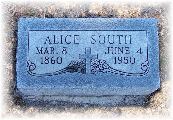 Alice (Roberts) South - Mount Vernon Cemetery - Peru