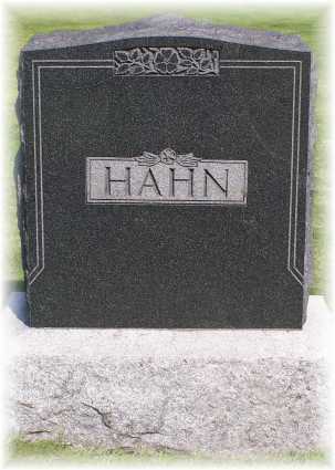George Hahn - Family - Tombstone